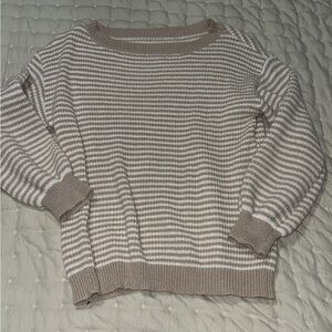 Striped Brown and White Women's Sweater